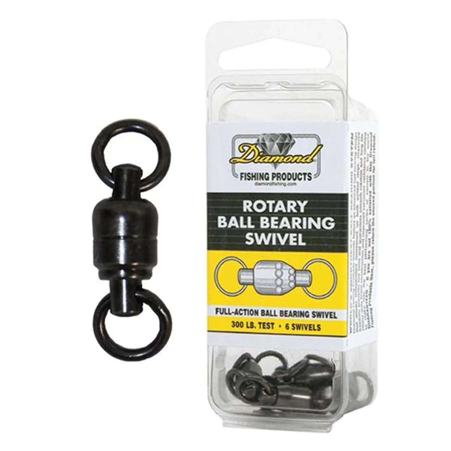 Hi-Liner Diamond Rotary Ball Bearing Tournament Snap Swivels - 50 lb. Test - 10pk.