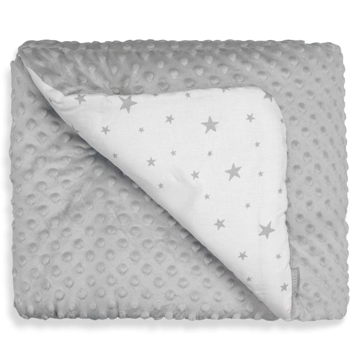 Sevira Kids | Couverture réversible et Ultra Douce, Stella - 100x70 cm Gris - Made in France