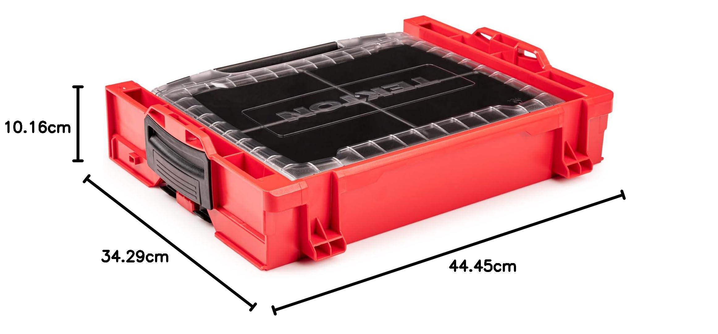 TEKTON Cajón con tapa (i-BOXX) con bandeja de piezas de 4 cavidades y estante apilable para cajones | OLB94001