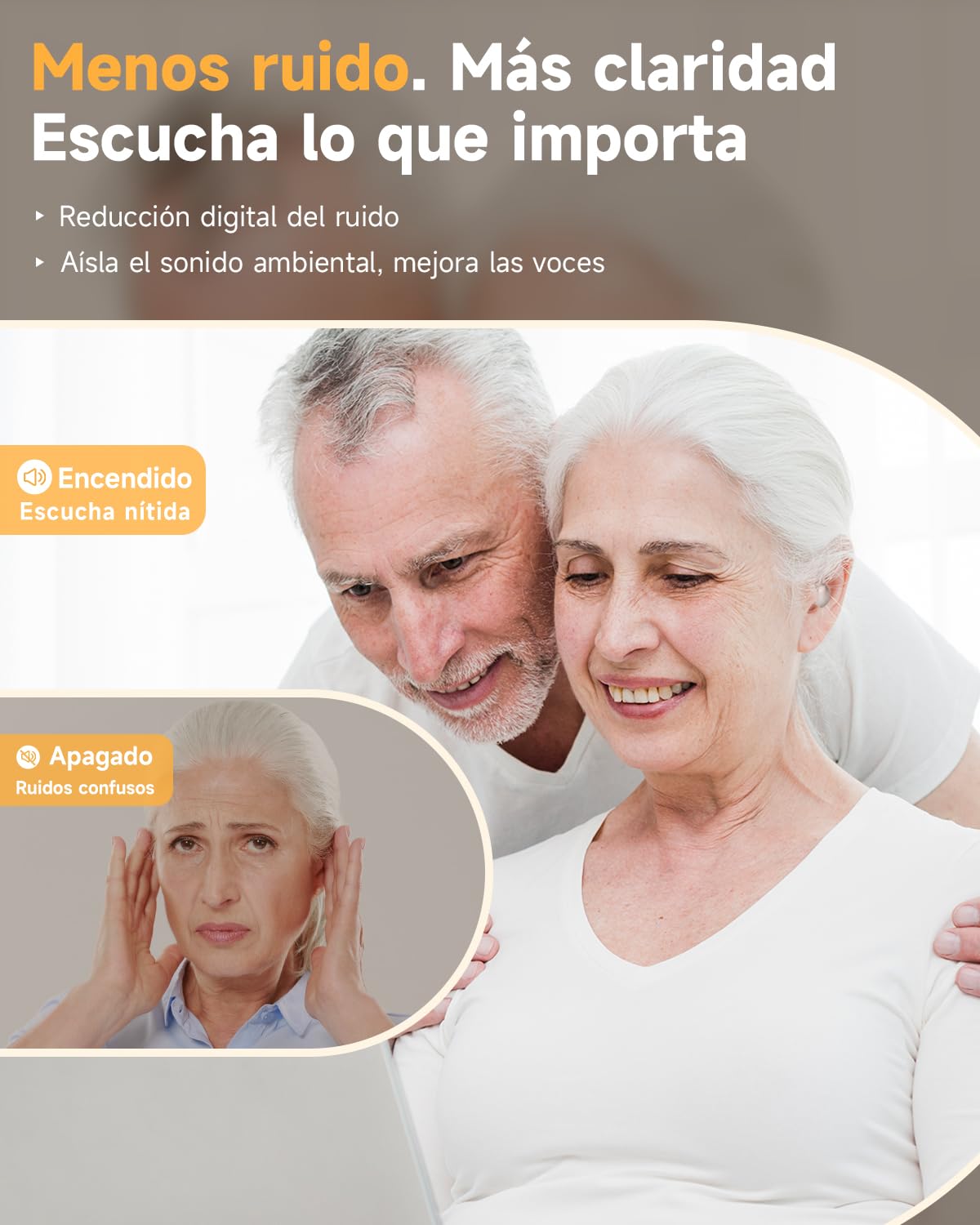 Britzgo 1301 Dispositivo de Escucha Recargable, Diseño Ligero y Cómodo Detrás de la Oreja, Carga Rápida Type-C, Hasta 40 Horas de Uso, 2 Modos de Sonido para el Uso Diario