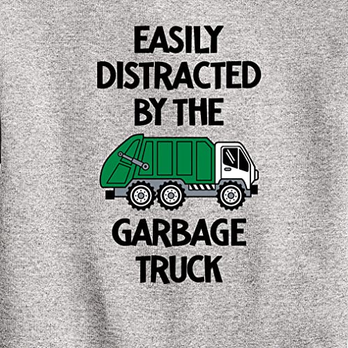 Instant Message - Easily Distracted By The Garbage Truck - Toddler & Youth Crewneck Fleece Sweatshirt3
