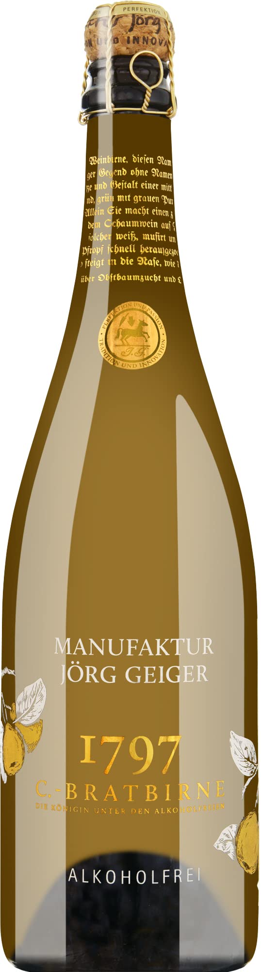 Jörg Geiger Birnenschaumwein von der Champagner Bratbirne, Alkoholfrei (1 x 0.7 l)