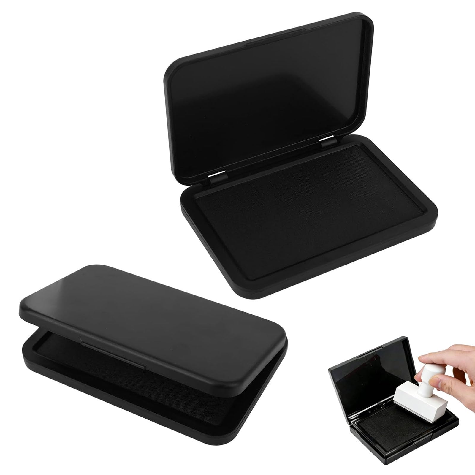 2Pcs Black Ink Pad, Square Ink Pads for Stamping |10x6.7cm