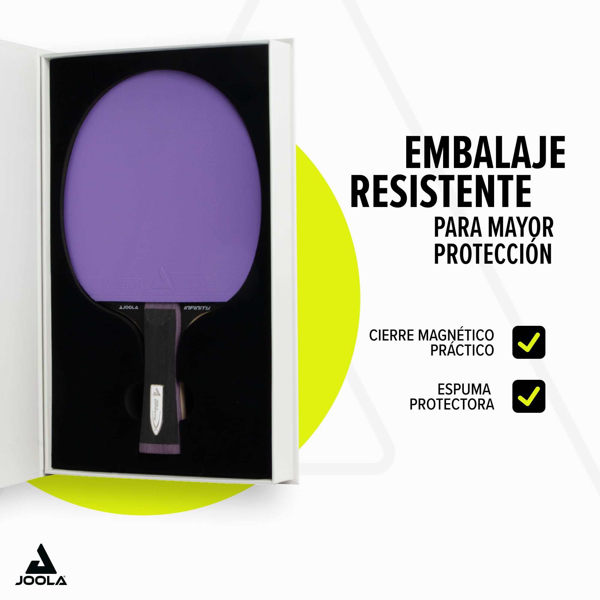 JOOLA Raqueta de tenis de mesa White Infinity Carbon – Raqueta profesional con almohadillas Micron+