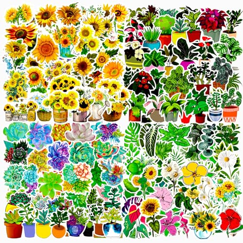 Image of Stickers for Water Bottles 200 Pcs VSCO Sticker Packs Flower and Plant Theme Waterproof Vinyl Decals Aesthetic Stickers for Kids Teens Adult for Phone Chrome Books Scrapbook Laptops Cup Binders Moped