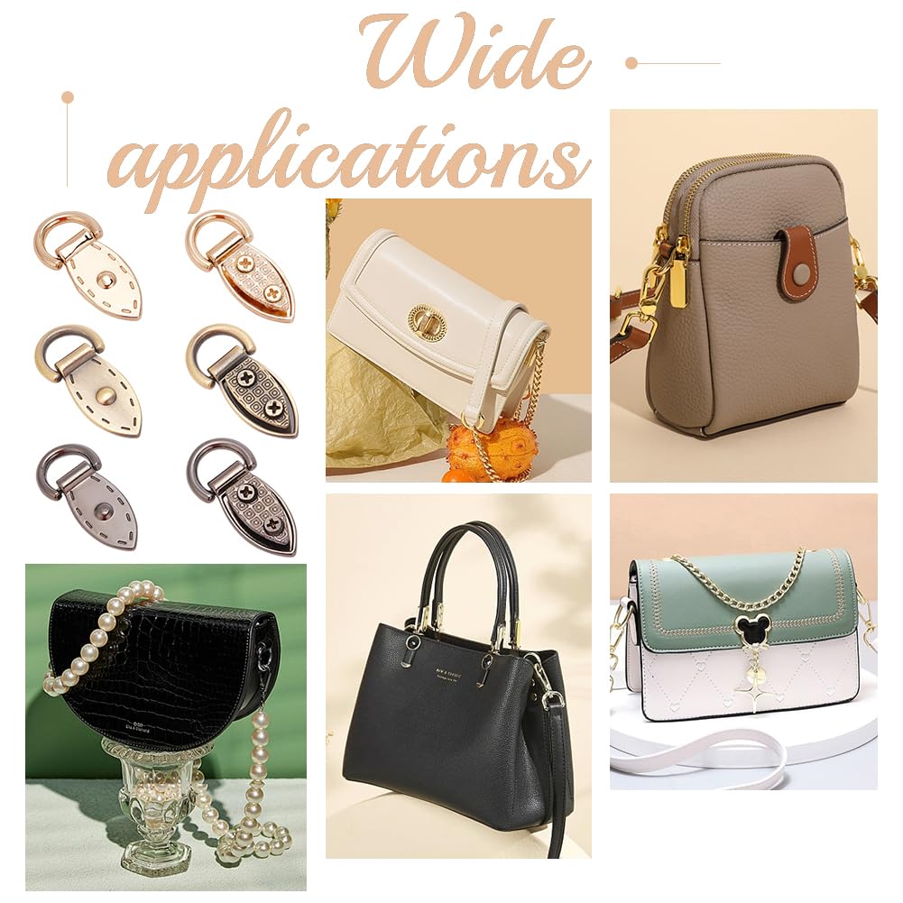 12 Pièces Boucles De Clip Latéral De Sac à Main 3 Couleur Fermoirs De