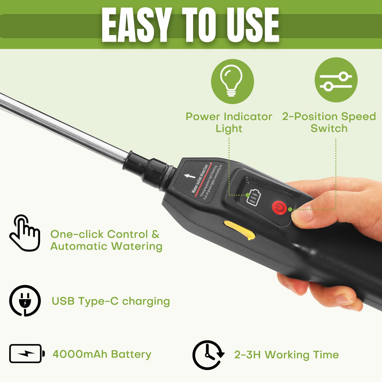 Irroratore a Batteria Nebulizzatore Elettrico 12L Pompa Irrigazione a Batteria a 2 Velocità Regolabile Pompa a Zaino per Giardino Piante