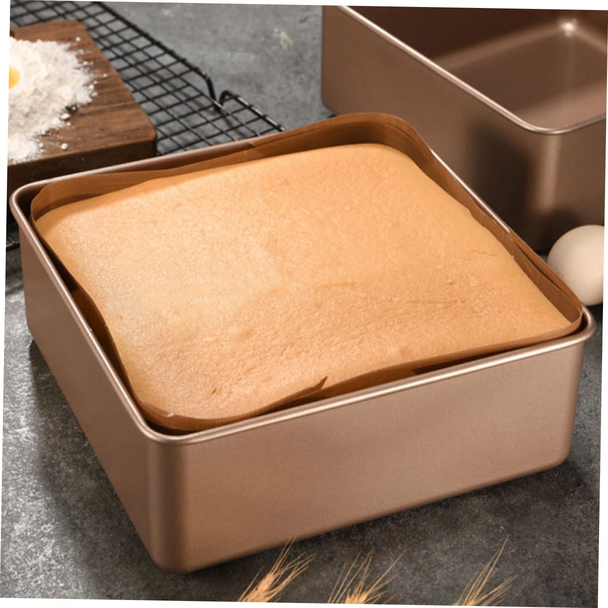 IMIKEYA Stampo per Cottura Quadrato in Acciaio Inox Teglia Antiaderente per Dolci Tortiera Resistente e Robusta per Pane e Muffin