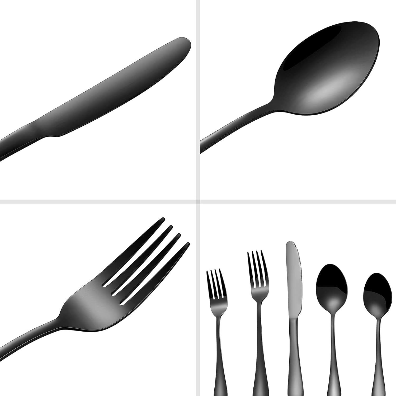 AMFUN Set di Posate per 4 Persone, Set Posate, 16 Pezzi Posate Acciaio Inox con Coltello, Forchetta, Cucchiaio, Posate Acciaio Inox, Lucidato a Specchio, Lavabili in Lavastoviglie