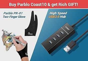 Amazon.co.jp: Parblo Coast10 液晶ペンタブレット 10.1インチ