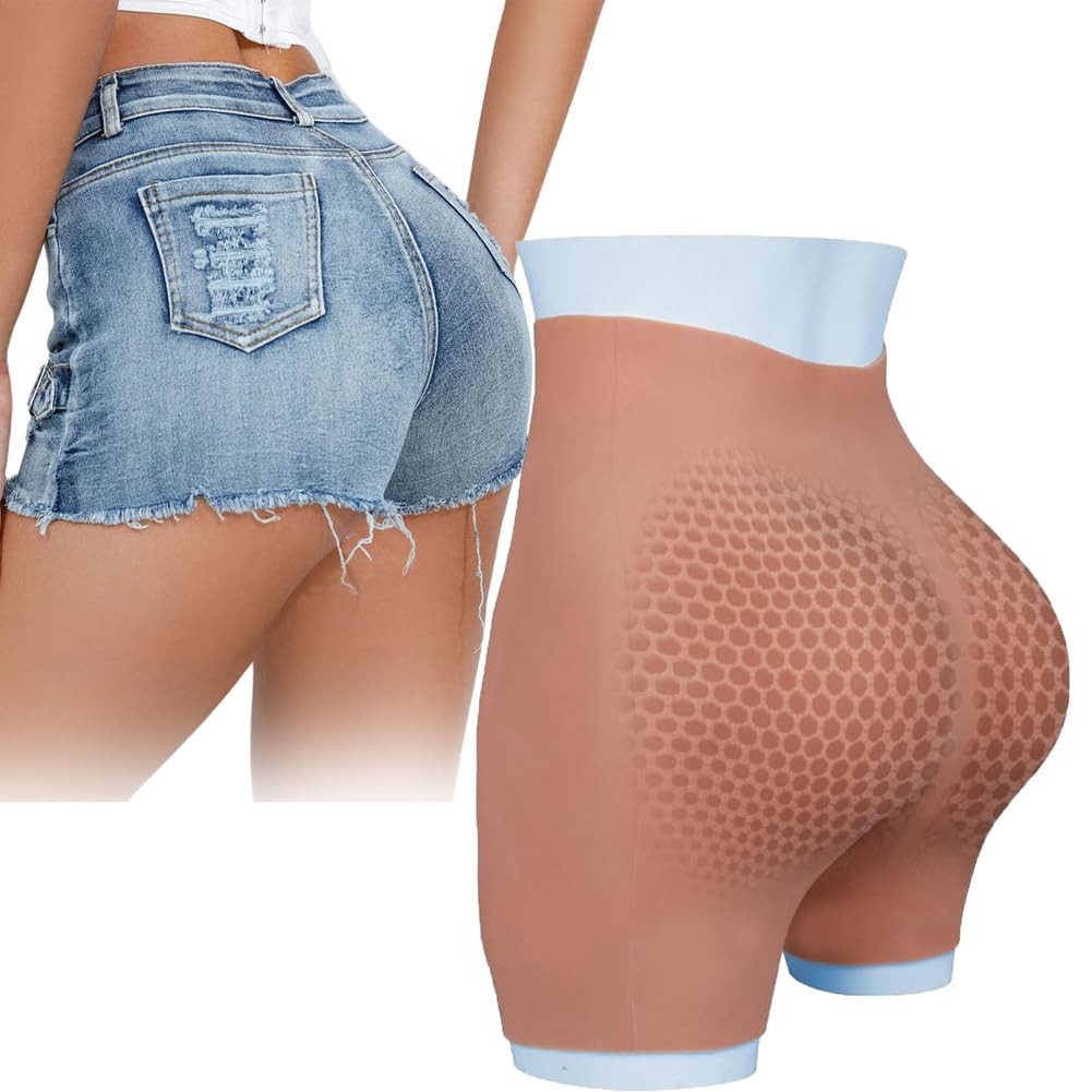 Braguitas Realistas De Silicona Abierta En La Entrepierna Panal De Miel Moldeadora De Culo Postizo Braguitas De Cintura Alta Ropa Interior Transpirable para Cosplay