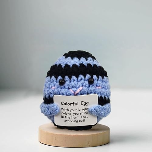 Miniatura 5 de Paquete de 4 juguetes de Pascua de lana tejida con tarjeta positiva para regalos de relleno de cestas de Pascua