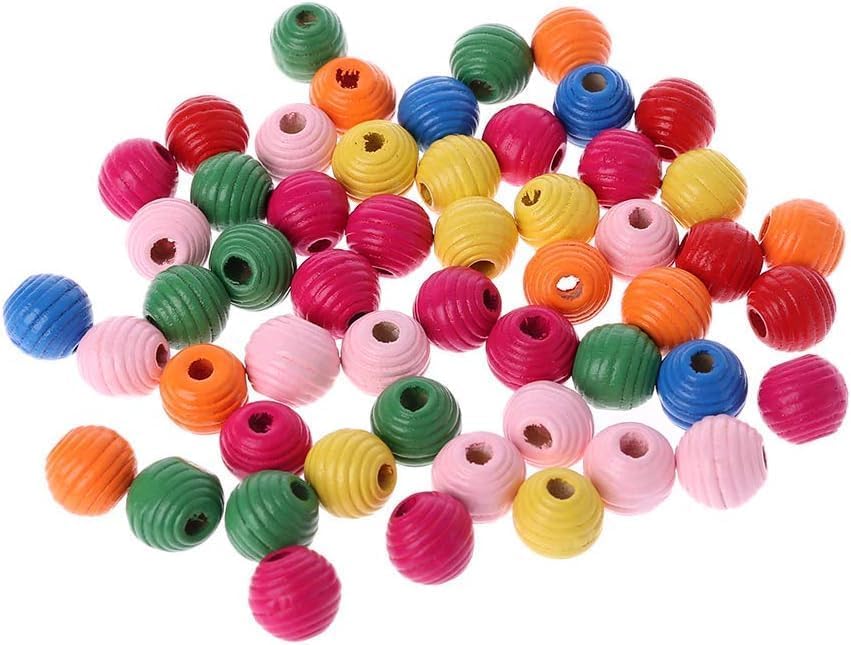 Zhhuoc 50Pcs Colorful Wooden Bird Parrot Bite Multipurpose DIY Beads Decoration Accessories Pet Supplies