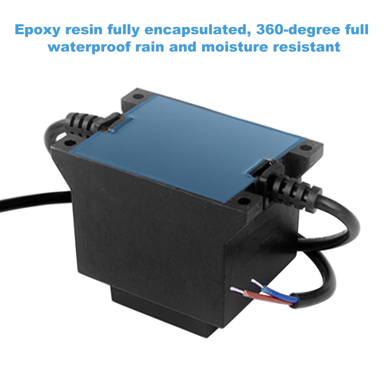 Transformator LED, 12 V/24 V AC/AC, zewnętrzny zasilacz sieciowy IP68, transformator 220 V 12 V/24 V LED z wtyczką do oświetlenia LED i pompy do stawu, czarny (12 V 30 W)