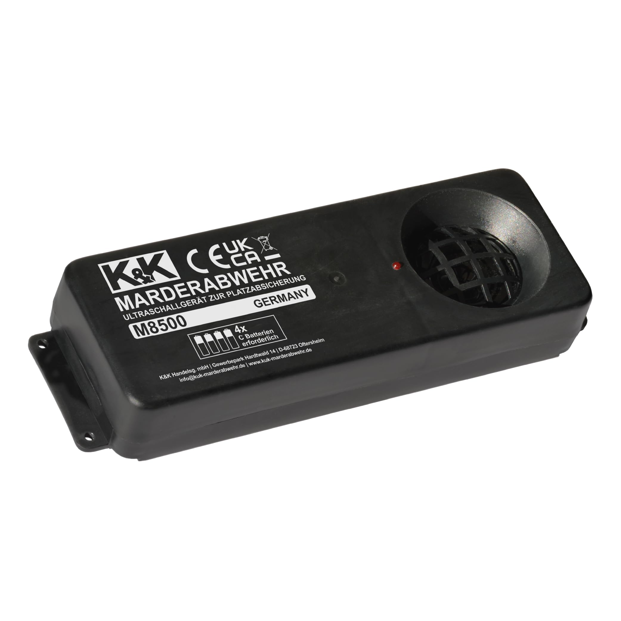 K&K M8500 - Das Weite Marderabwehrgerät: Marderabwehr Ultraschall (autark) batteriebetrieben, bis 200 m