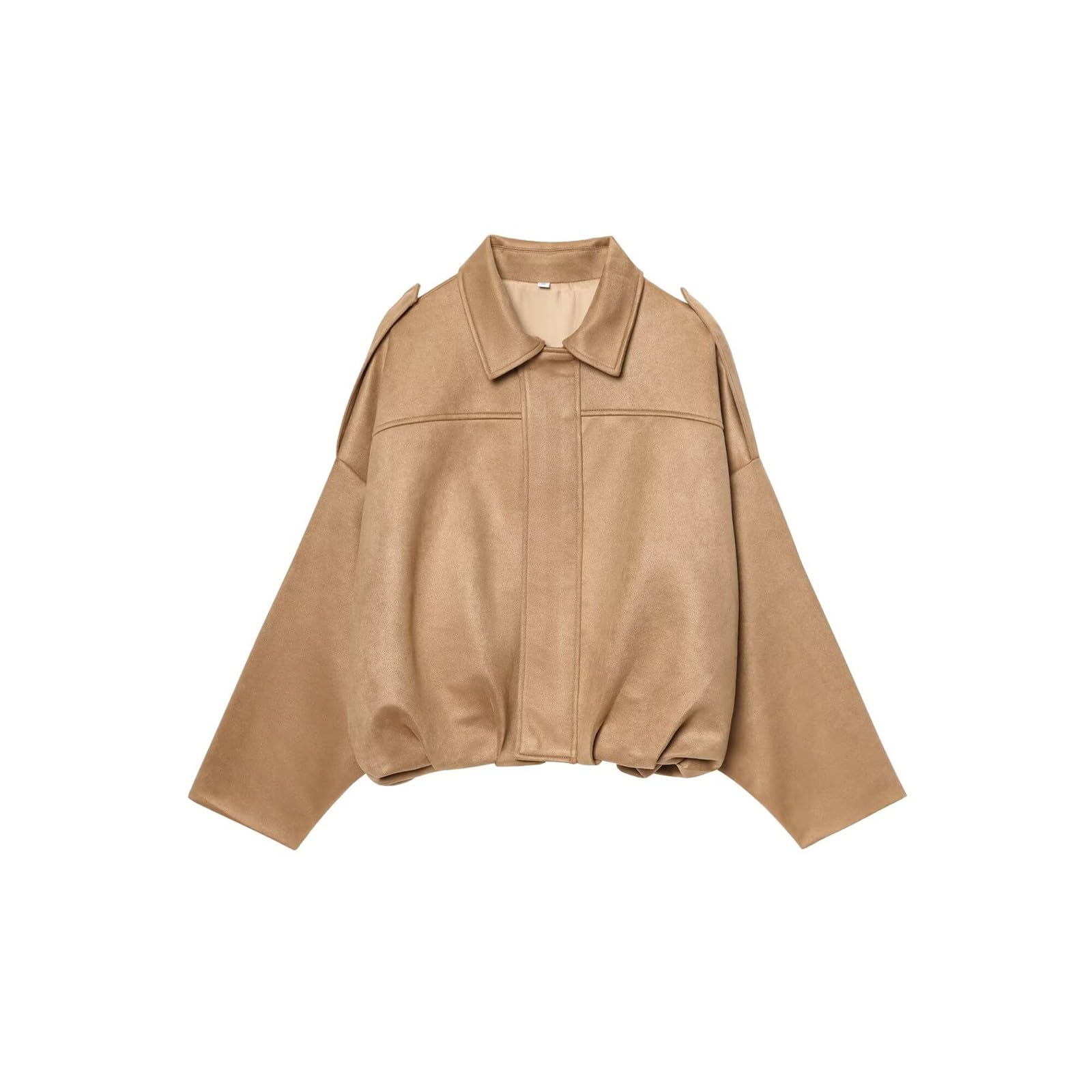 Giacca da donna vintage in finta pelle scamosciata oversize a maniche