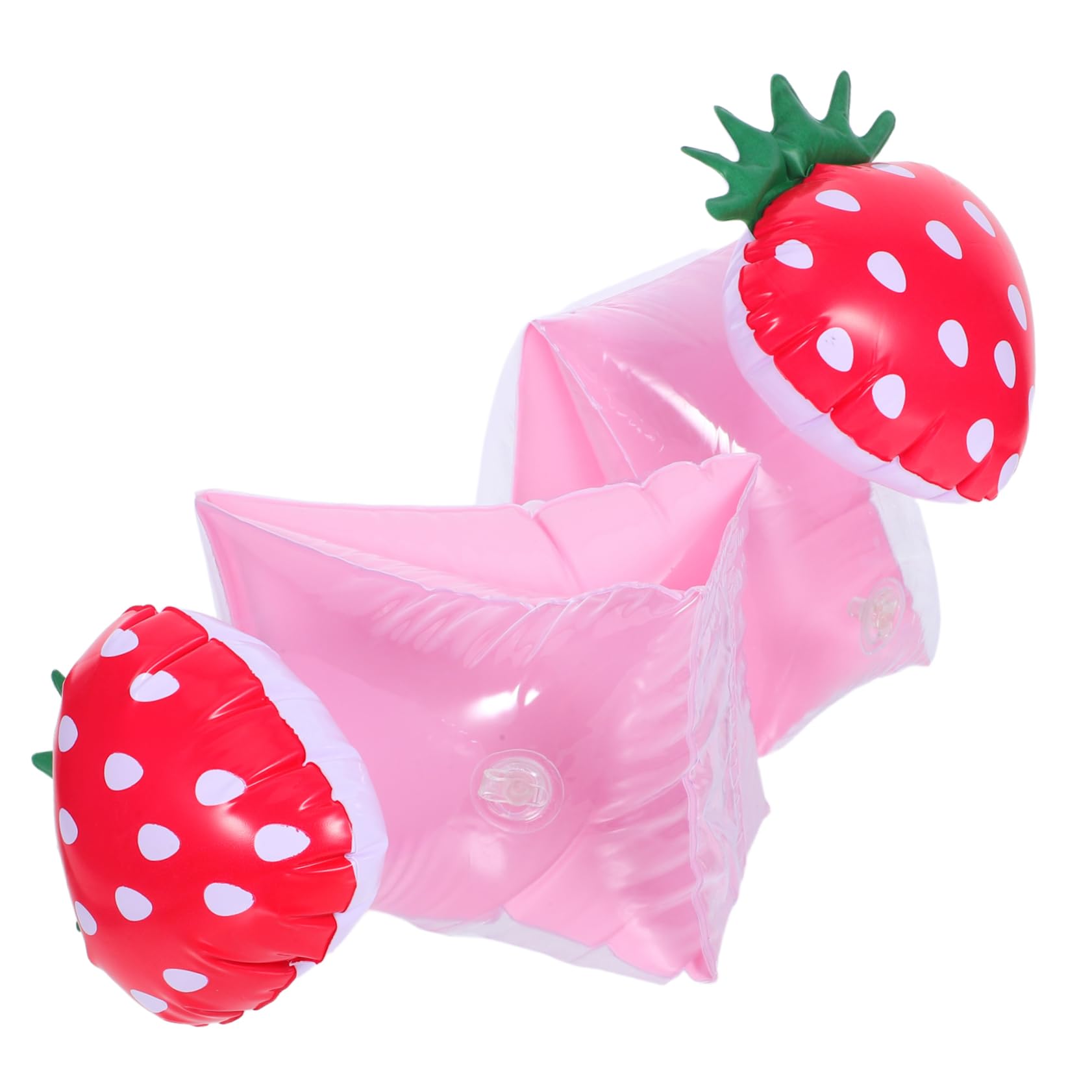 CORHAD 1Pair Inflatable Strawberry Swimming Arm Rings Safe Floaties for Swim Bands for Pool Fun Soft Material for Learning to Swim