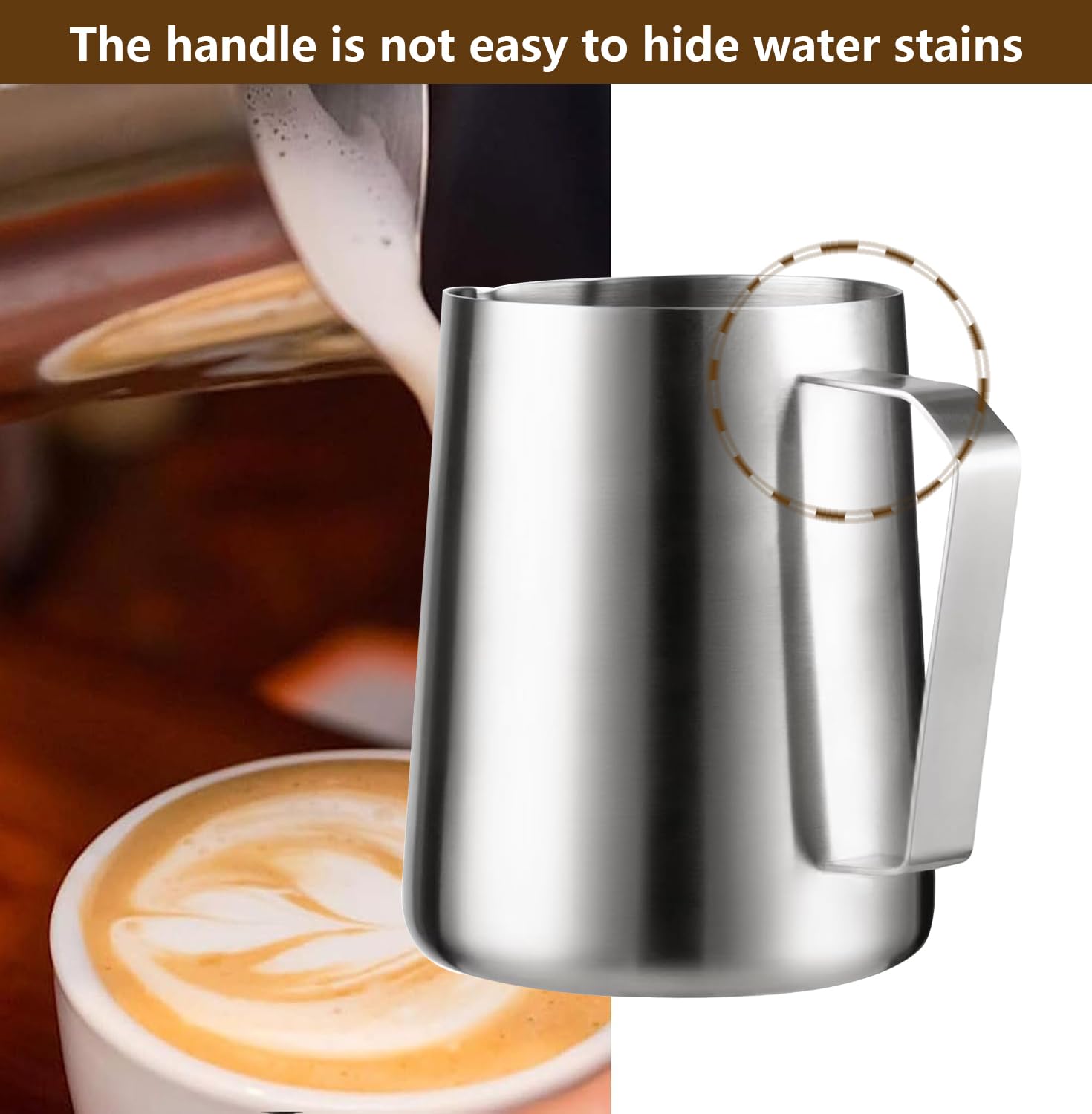 CBWERBB 600ml Stainless Steel Milk Frothing Pitcher With Art Pen | Barista Jug For Latte Art, Cappuccino & Coffee
