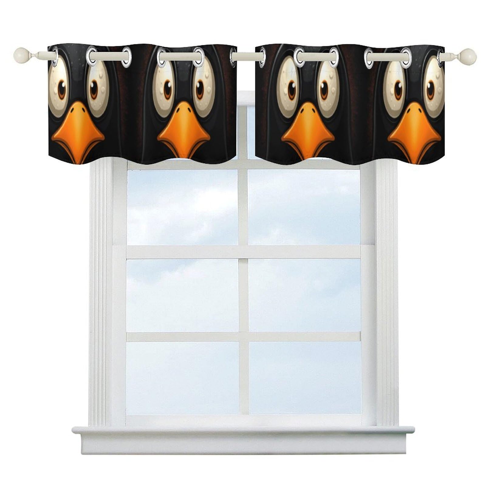 Rideaux occultants pingouin pour tamiser l'ambiance de la salle de bain et du salon
