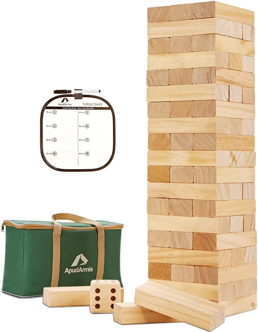 ApudArmis Giant Tumble Tower, 54 PCS Pine Stacking Outdoor Game 4.2FT — Amazon image 10