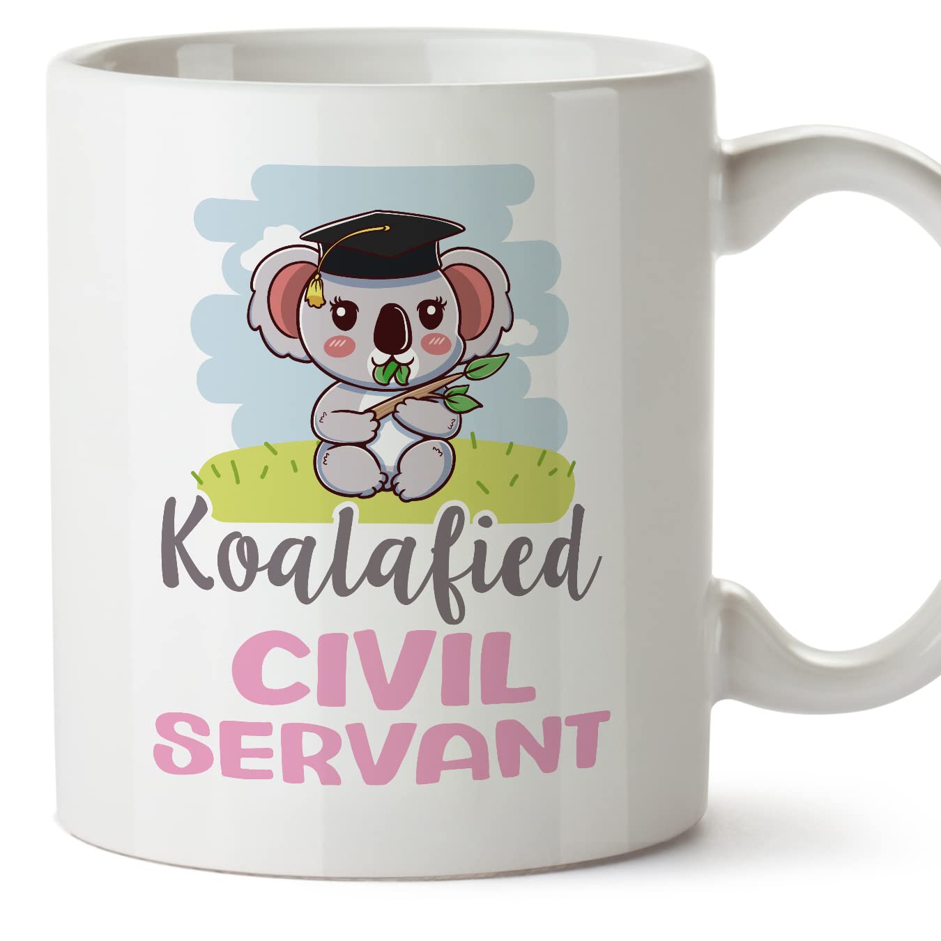 MUGFFINS Civil Servant Woman Mug - in English - Koalafied - Funny Gift for Colleagues - Ceramic 11oz Mug