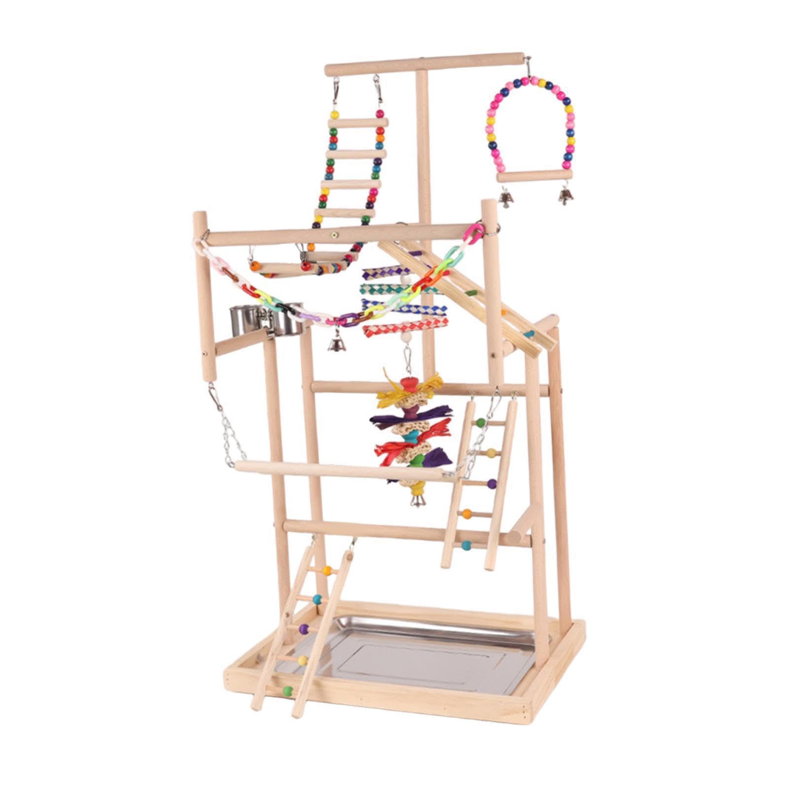 Parco giochi per pappagalli, grande supporto multilivello per uccelli, che incoraggia il gioco attivo per pappagalli, parrocchetti, inseparabili,