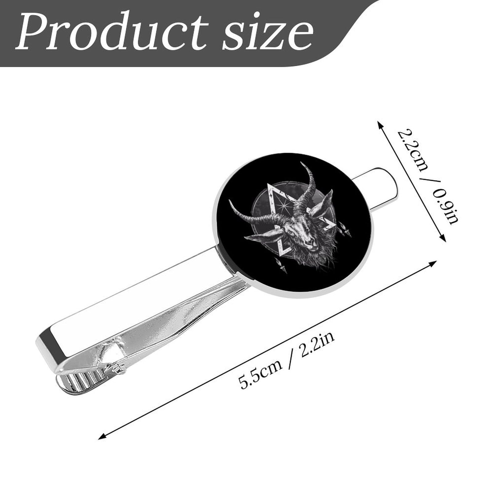 Baphomet Satanic Goat Head Men's Tie Clips Metal Tie Bar Necktie Tie Pinch Clasp Clip Clamp for Business Wedding Party Formal