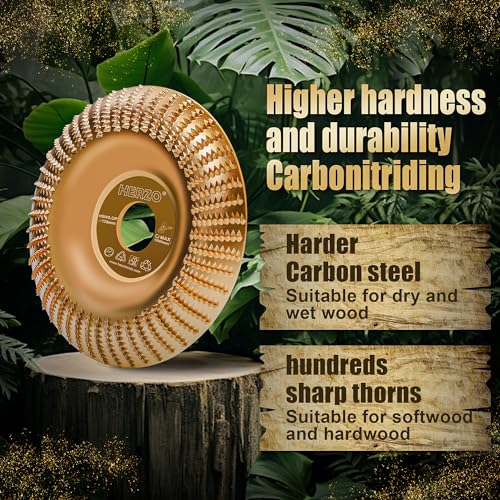 HERZO Disco de lijado para madera para amoladora angular 125 mm Juego de 2 discos de escultura en madera - imagen 3