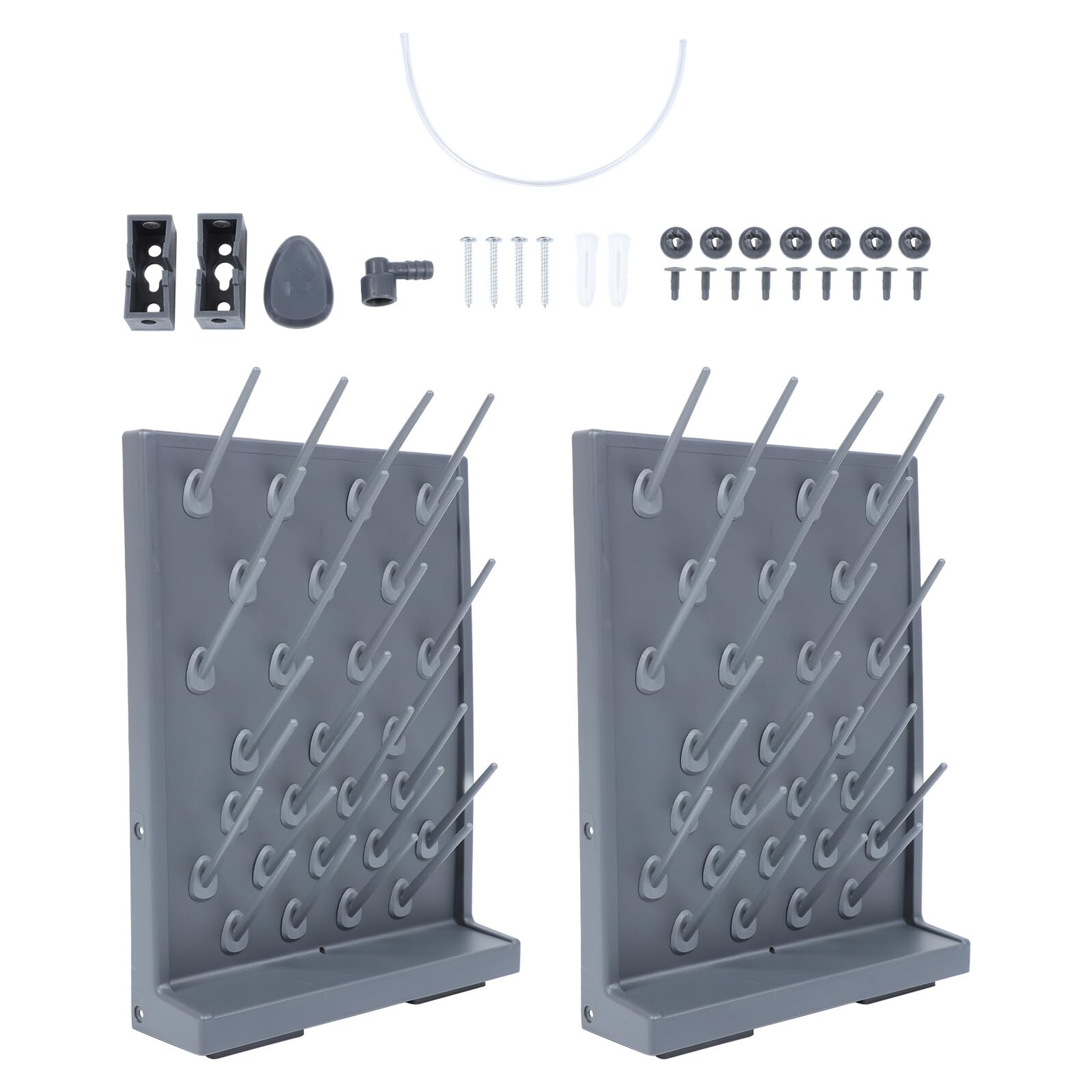 Rack Provette da Laboratorio Pp Nero 2 Pezzi per Test Tube | Rastrelliera di Essiccazione, Leggero e Facile da Trasportare, per Università e Ricerca Scientifica