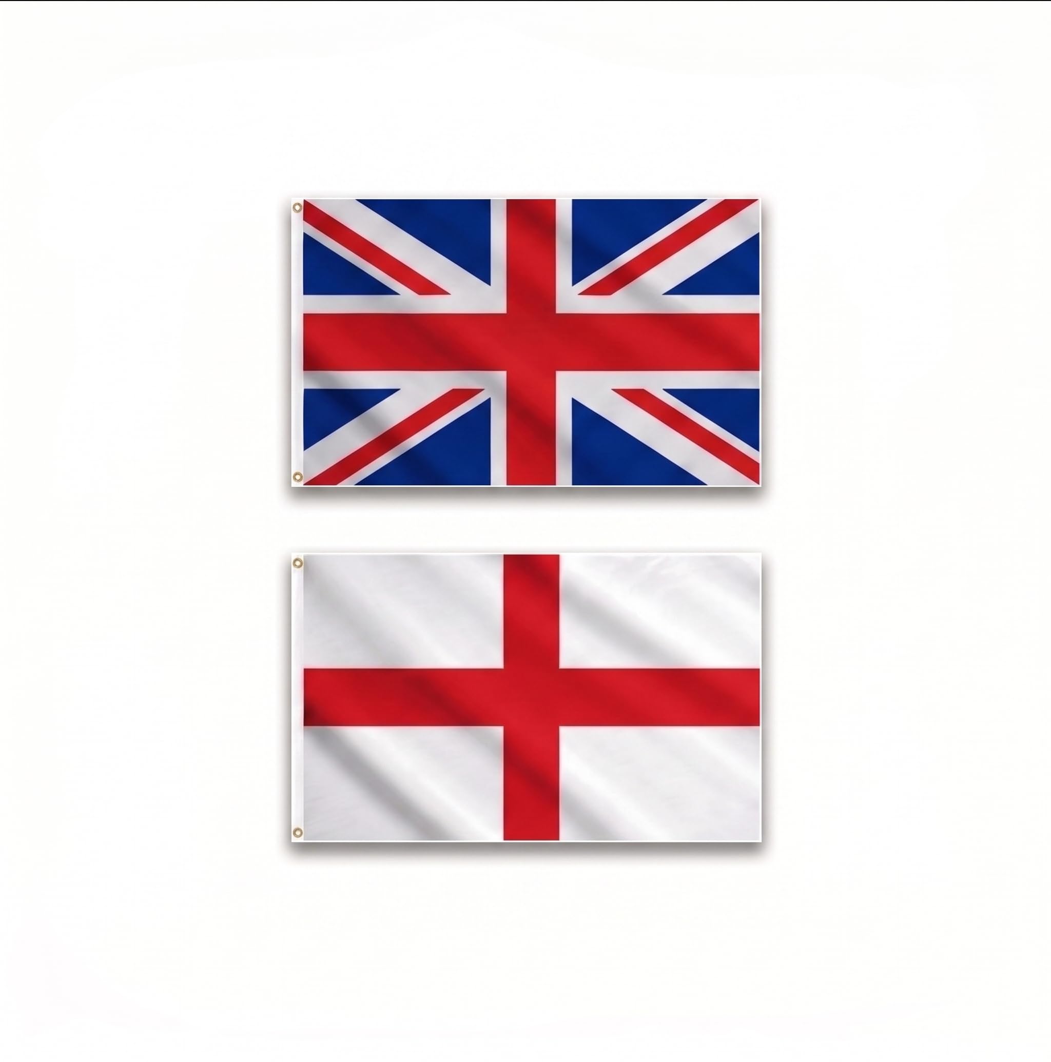 Union Jack flag and St George flag 3ftx2ft 1 each Pack double sided Polyester Waterproof with 2 Brass Eyelets Vivid Colours Indoor/Outdoor Use Pub, Royal, Garden parties and Sport Event