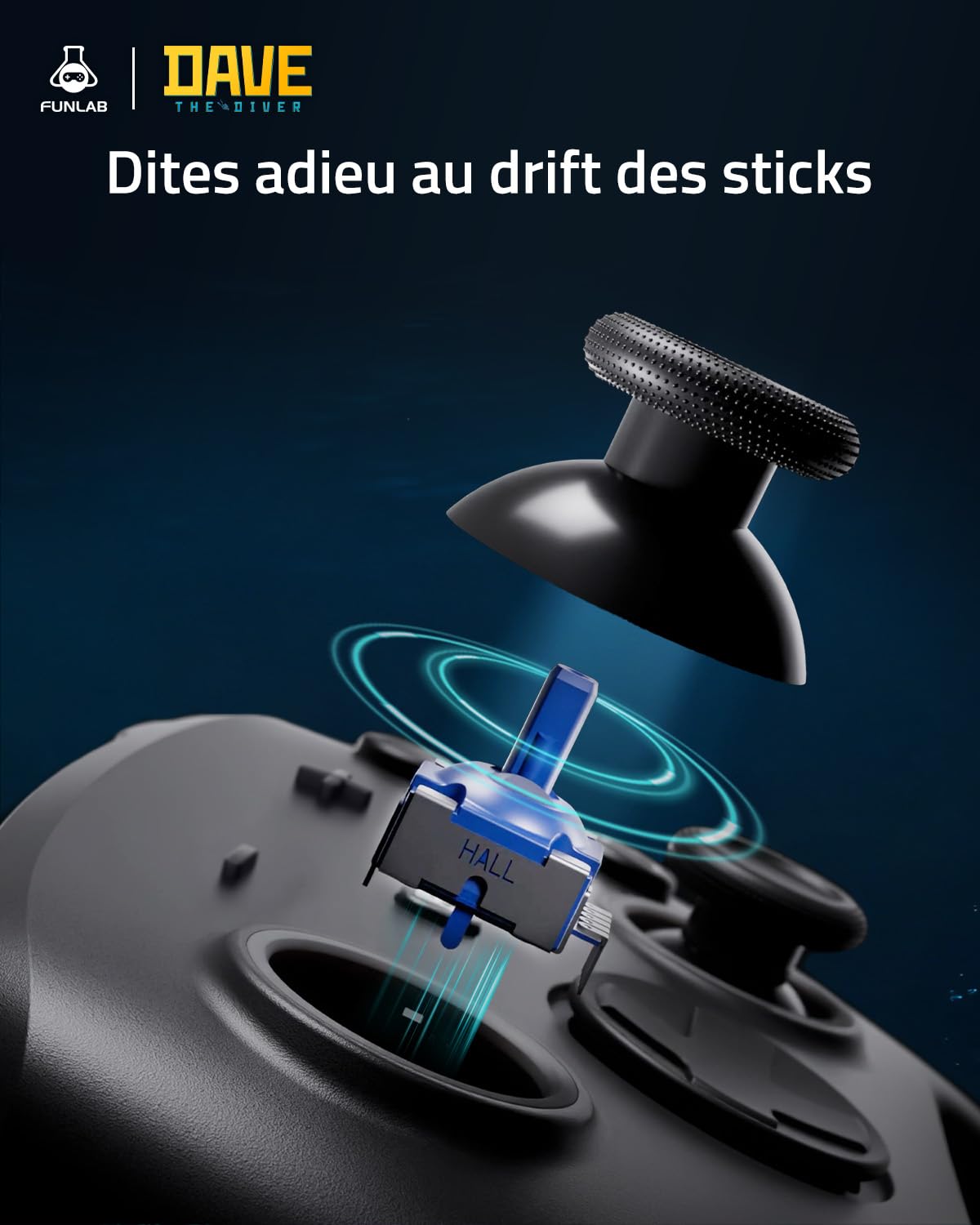 Manette sans fil Switch 2 Pro avec base rechargeable Compatible Switch 1/OLED/LITE, FUNLAB & Dave the Diver officiellement autorisé FF05A-04, Hall Effect/RGB