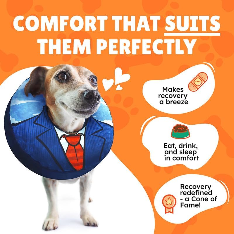 Image of Small Dog Donut Collar - Inflatable Dog Cone Alternative for After Surgery Recovery. Donut Dog Cone Small Size Dog. Inflatable Dog Collars for After Surgery Donut Cone for Dogs. Soft Cone Dog