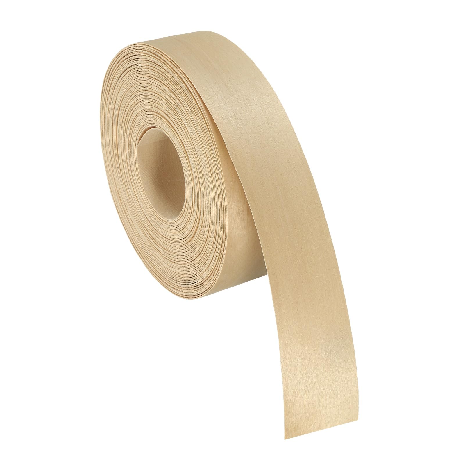 sourcing map 3.8cm x 15m Wood Veneer Edge Banding, Pre-Glued Flexible Birch Edging Strips, Iron on with Hot Melt Adhesive Wood Tape for Cabinet Repair and Furniture Restoration