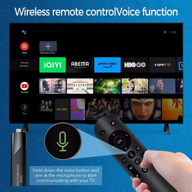 Image of Y10 Mini Smart Android TV Stick 4K Streaming Device with Android 12, 5G Wi-Fi, Bluetooth, Quad-Core CPU, 2GB RAM, 16GB Storage,1 Year Warranty.