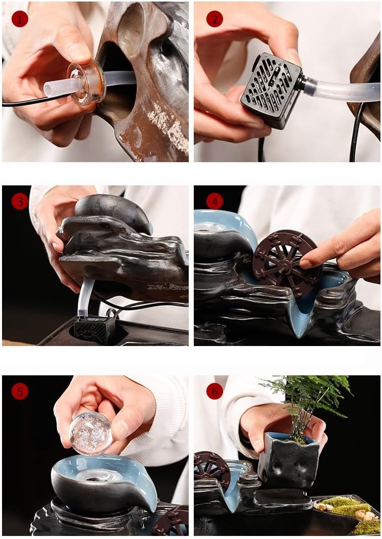 Tabletop Water Fountain Tabletop Fountain Creative Chinese Style Water Fountain Circulating Water Ornaments Tea Table Desk Desktop Decorations Indoor Fountain