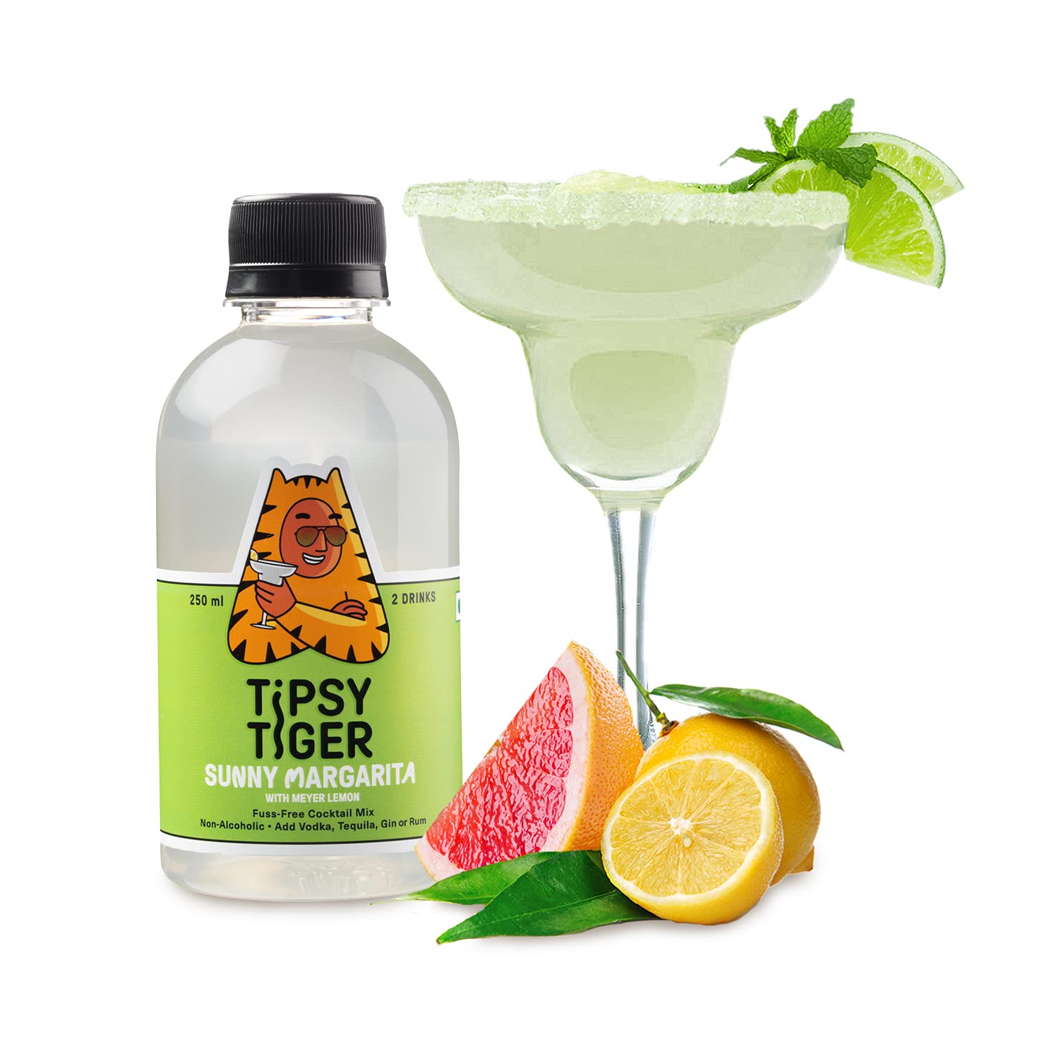 Tipsy Tiger Sunny Margarita with Meyer Lemon, Fuss-Free Cocktail Mixer | 250ML (Pack of 4) | Makes 8 Drinks | Less than 5% added sugar (B0BQ6NMGTF) Amazon Price History, Amazon Price Tracker