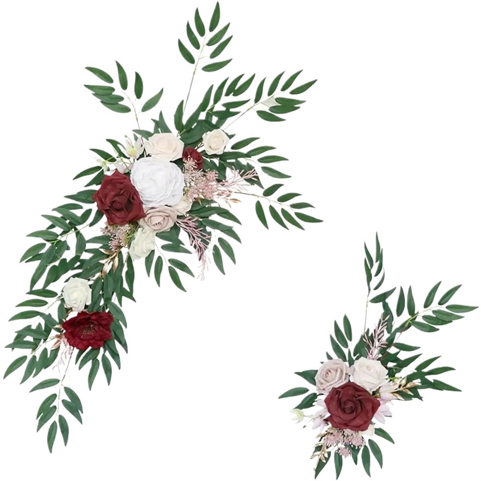 künstlicher Hochzeitsbogen Blumen Kit Hochzeits-Willkommensschild Künstliche Rosen-Blumengirlande for Waldhochzeitsbogen-Blumen-Landhintergrund-Dekore(E)