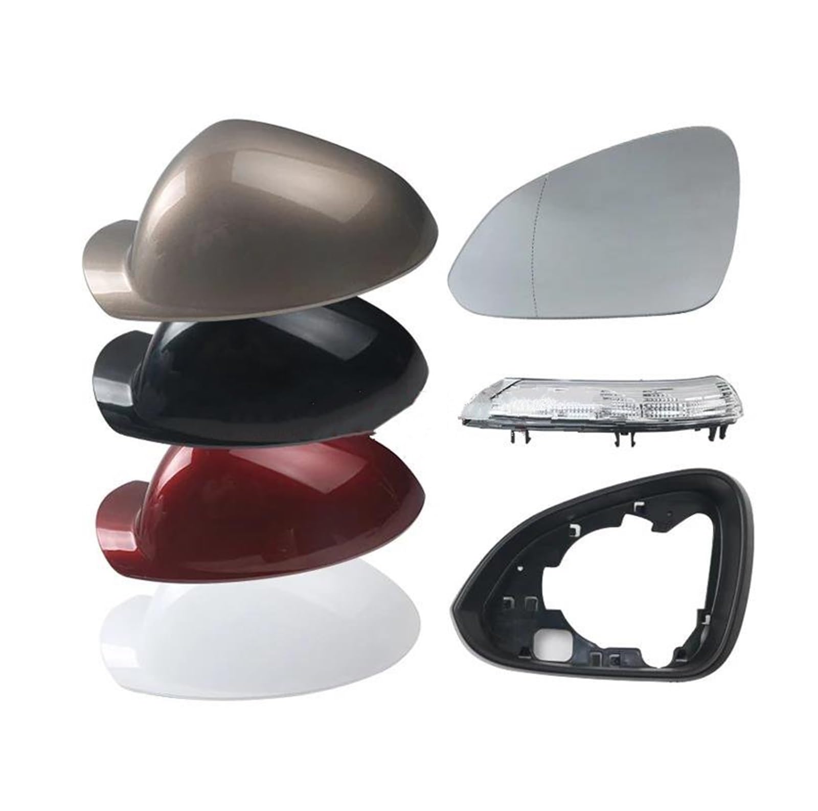 Ensemble Rétroviseur Voiture pour Buick pour Regal 09-16 Rétroviseur extérieur latéral Ensemble Lentille Clignotant Lampe Couvercle Inférieur Coque Cadre Support(Gold Shell R)