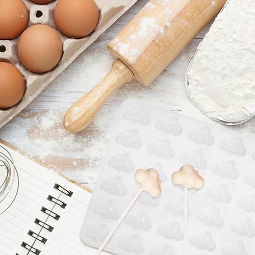 Miniatura 9 de UPKOCH Moldes de silicona en forma de nube, moldes de postre, fondant de gelatina, velas, dulces, chocolate, herramienta para hornear cubitos