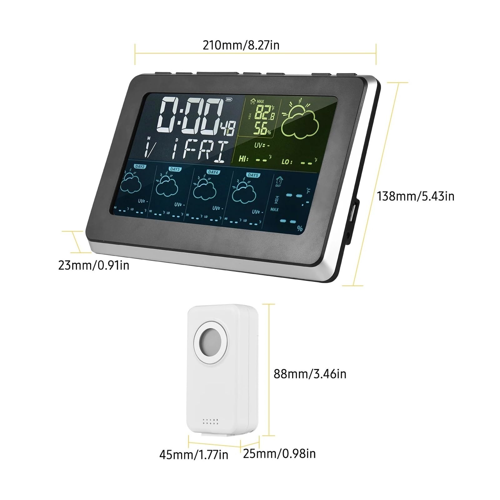 Tuya WiFi Smart LCD Weather Station APP Control Cyfrowy Termohigrometr Prognoza Pogody Temperatura Wilgotność Monitor Dokładny Monitor