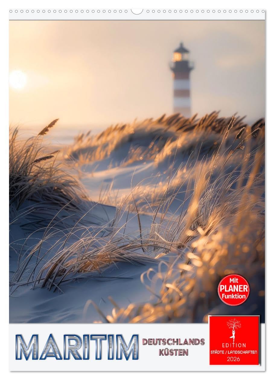 Maritim, Deutschlands Küsten (Wandkalender 2026 DIN A2 hoch), CALVENDO Monatskalender: Ein Terminplaner, der Platz zum Träumen lässt. (CALVENDO Natur)