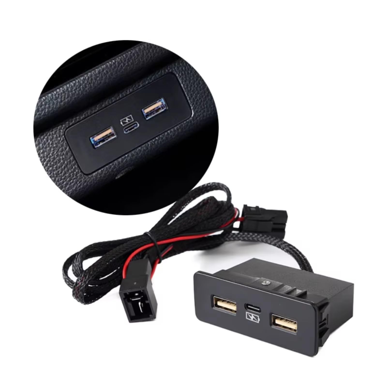 Enchufe módulo USB AUX Conector USB De Consola Compatible Con CRV Para Civic Para Accord Car Dual Single PD Tres Puertos Rápido Para Cargador