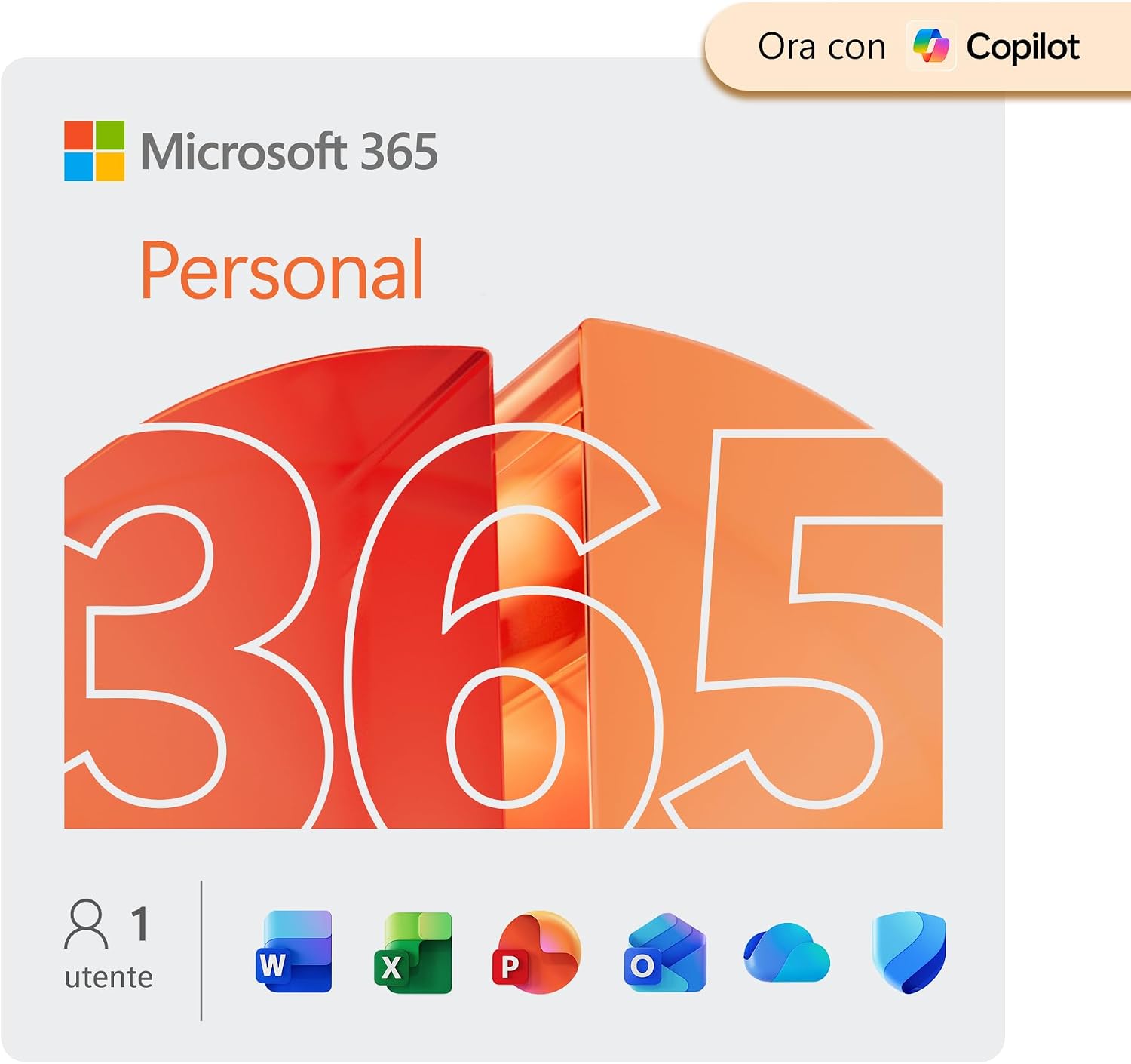 Microsoft 365 Personal | 12 mesi | 1 persona | App Office con AI | 1TB di Spazio di archiviazione OneDrive | Codice d'attivazione via email