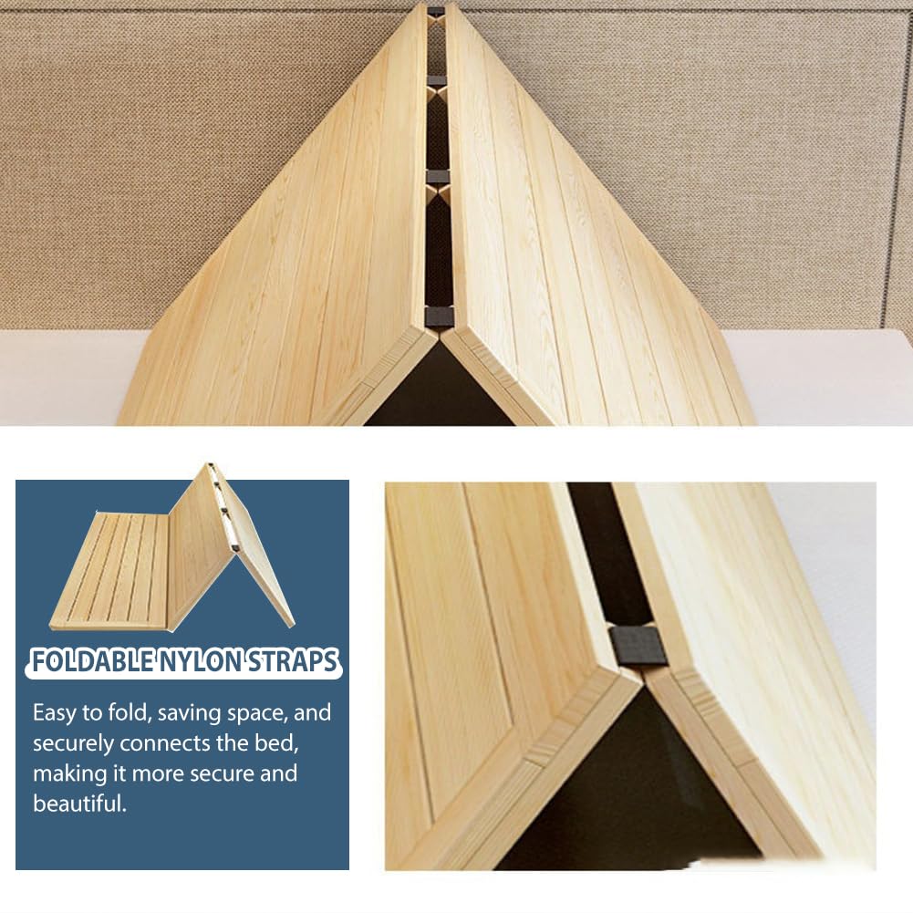 Halbklappbares Lattenrostbett Aus Holz, Matratzenauflage, Japanische Boden-Futonmatratze, Lattenrost-Bodenschlafbett, Rolllattenrostbett Aus Holz,100x190cm/39.4x74.8in