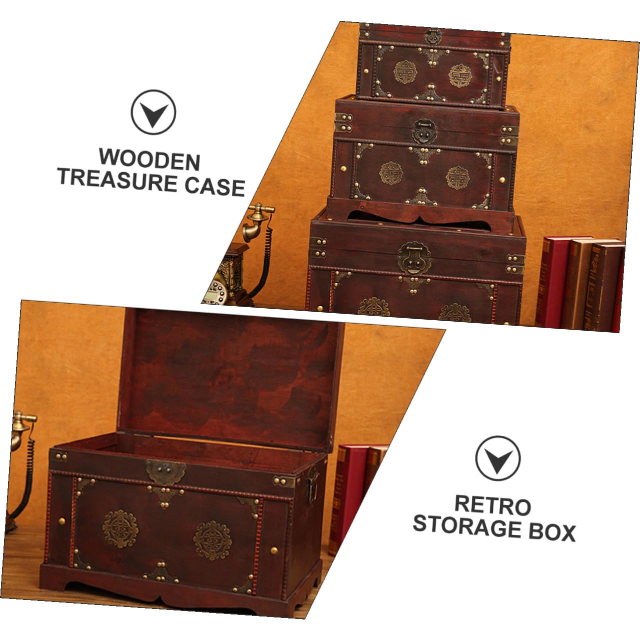 Kichvoe Vintage Aufbewahrungsbox Braun mit Platz Sparender Funktion und Rustikalem Design für Zuhause und Bastelbedarf als Dekorative Retro Schatzorganizer