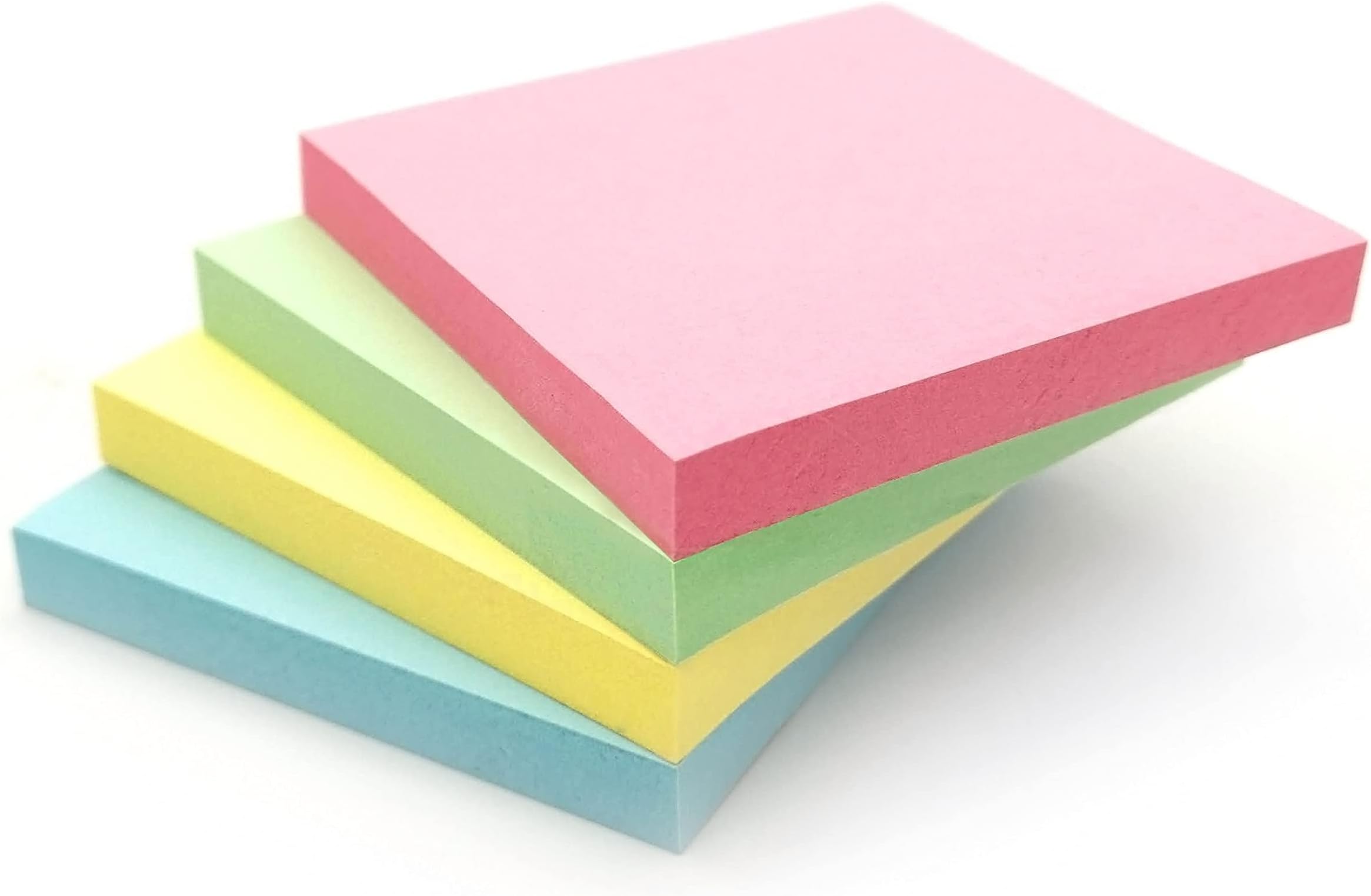 400 Pastel Sticky Notes (76x76mm) – Sticky Notes Set, Office Equipment Sticky Notes, Colourful Memo Pads (4×100 Sheets) for Home, School & Office Use
