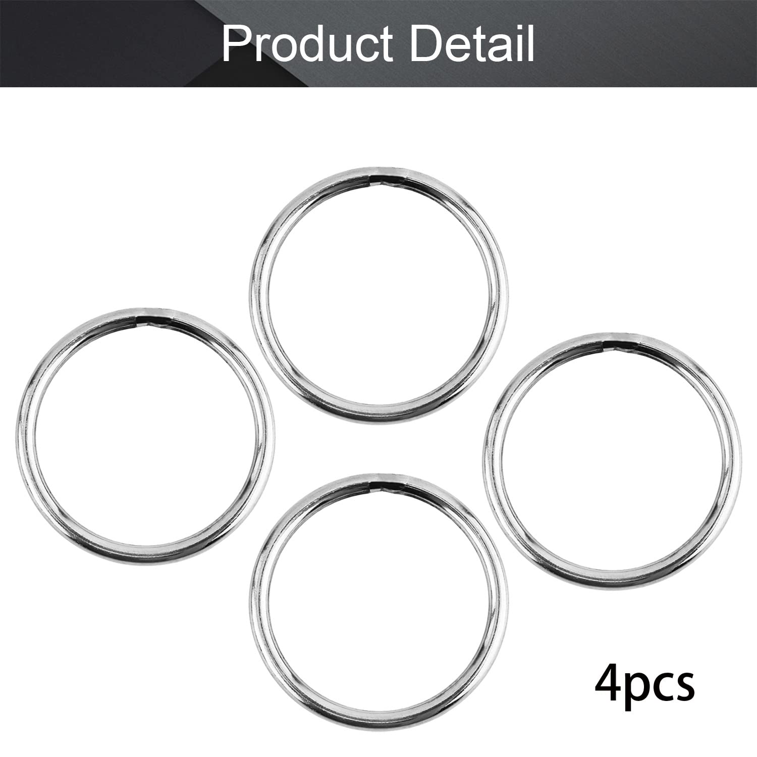 4 Joints Toriques 100mm Diamètre Extérieur 5mm épaisseur - Acier Inox 304 (neuf)
