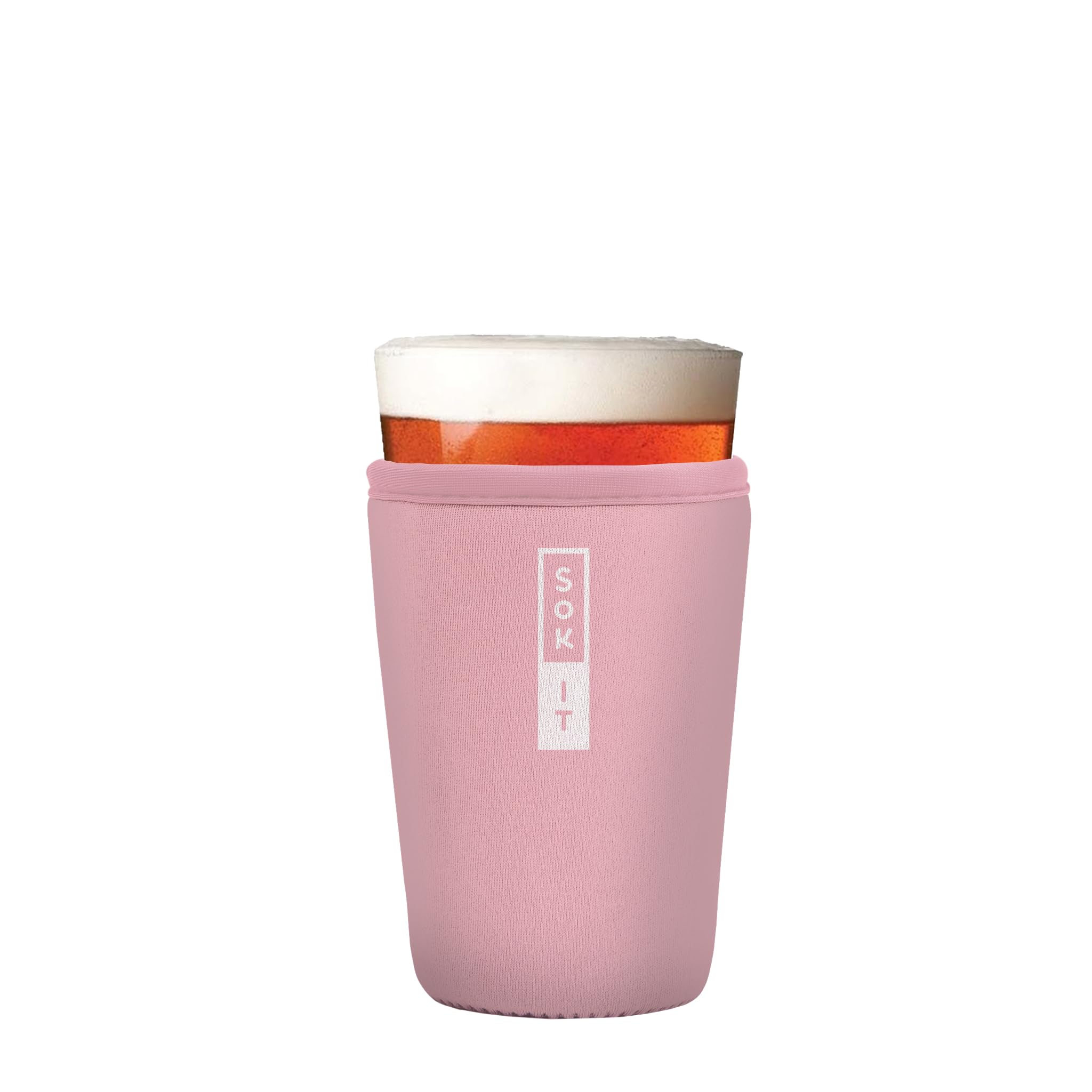 Sok It PintGlassSok Beer Glass Sleeve Insulated Neoprene Cover (Millennial Pink, Pint Glass Sleeve)