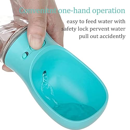 Miniatura 8 de Regekul Botella de agua para perros, dispensador portátil de agua para cachorros a prueba de fugas con alimentador de beber para mascotas al aire