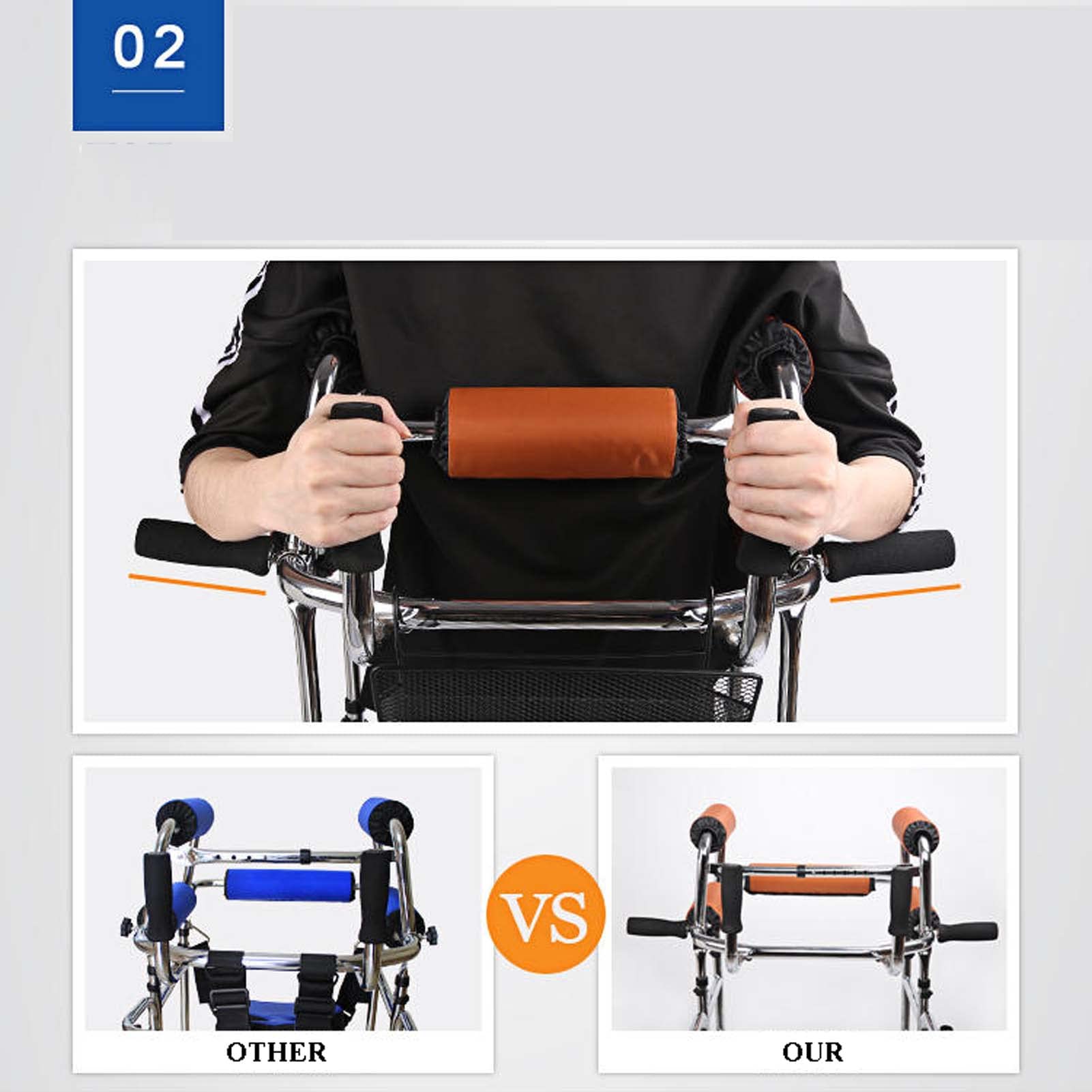 YSUEFIJO Deambulatore per Anziani 8 Ruote da Esterno, Rollator Alluminio Regolabile Individualmente, Girello per Anziani Ascellare, capacità di Carico Fino a 150 kg, per Adulti o Disabili